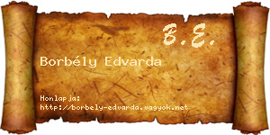 Borbély Edvarda névjegykártya